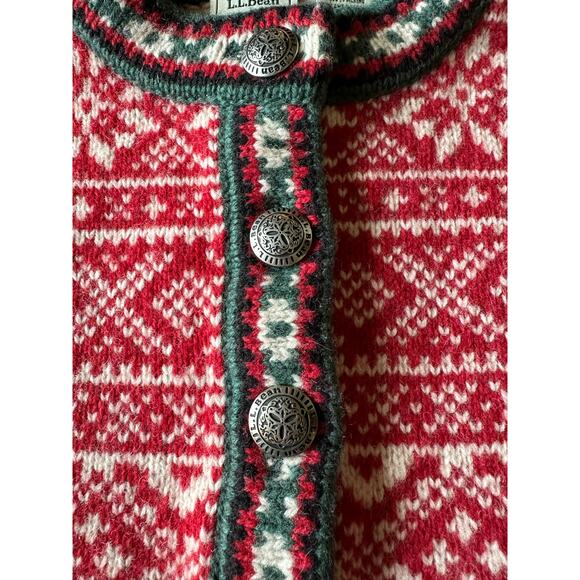 L.L. Bean Women's Vtg Merino Lambswool Snowflake Sweater Size Small - Picture 3 of 7